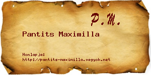 Pantits Maximilla névjegykártya